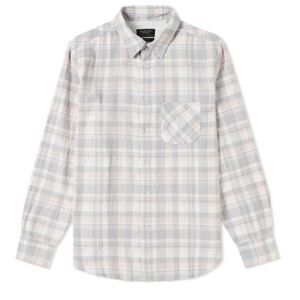 Rag & Bone men's long sleeve plaid button down shirt gray pink plaid size large